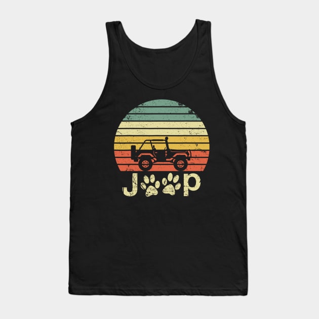 Vintage Jeep Dog Paws Jeep Offroad Men/Women/Kid Jeep Lover Tank Top by Oska Like